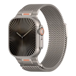 Premium Milanese Loop Stainless Steel Watch Band Bracelet - 38 40 41mm (Titanium)
