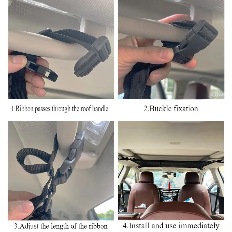 차량 루프탑 천장 카고 네트 포켓 메쉬 정리 가방, SUV, 밴, 캠핑, 택시용 범용 수납 정리 안티 처짐 러기지 가방