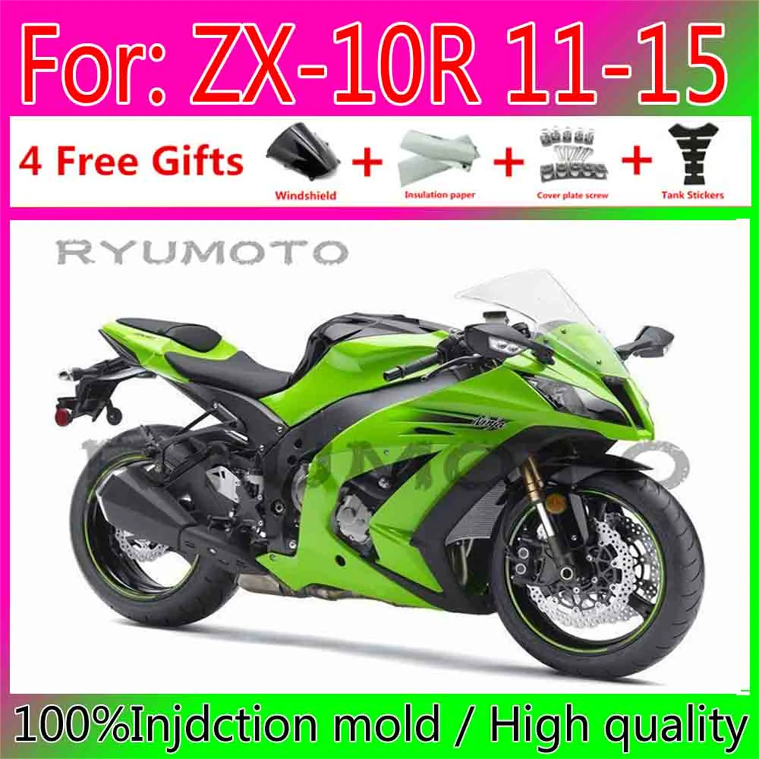

МОТОЦИКЛ ABS Литье под давлением полный обтекатель для Kawasaki ZX10R 2011 2015 11 12 13 14 15 Fairingx