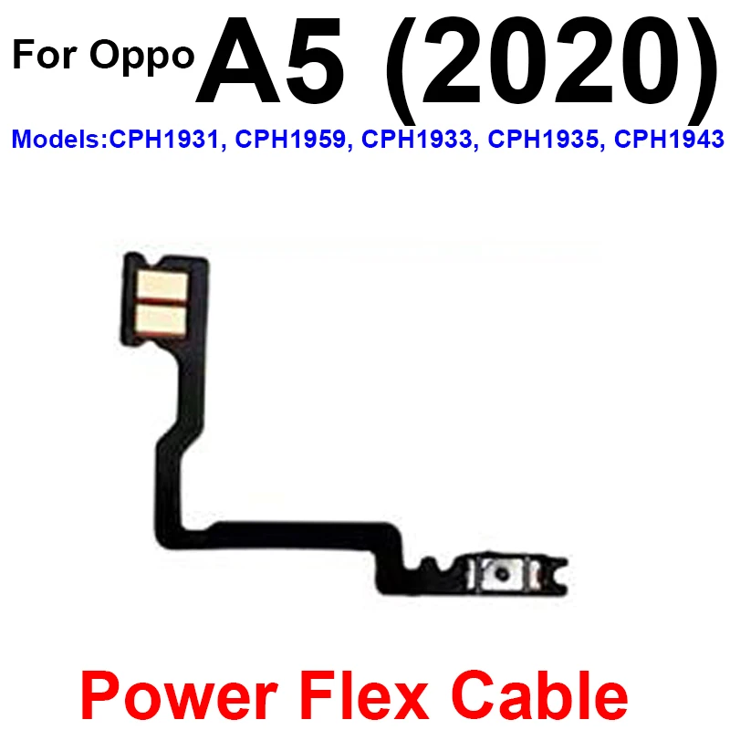 Volume Power Flex Cable For OPPO A5 A9 A31 A33 A91 A92 A93 2020 4G On OFF Power Buttons Voulme Side Key Switch Flex Cable