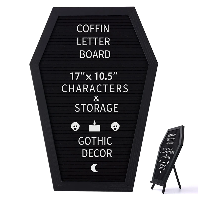 

1Set Black Felt Letter Board Gothic Message Board Office Home Decor Letter Board With 340 White Changeable Characters