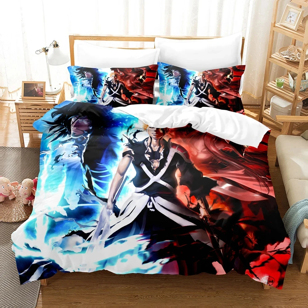 

3D Print Anime Bleach Kurosaki Ichigo Bedding Set Boys Girls Twin Queen Size Duvet Cover Pillowcase Bed Kids Adult