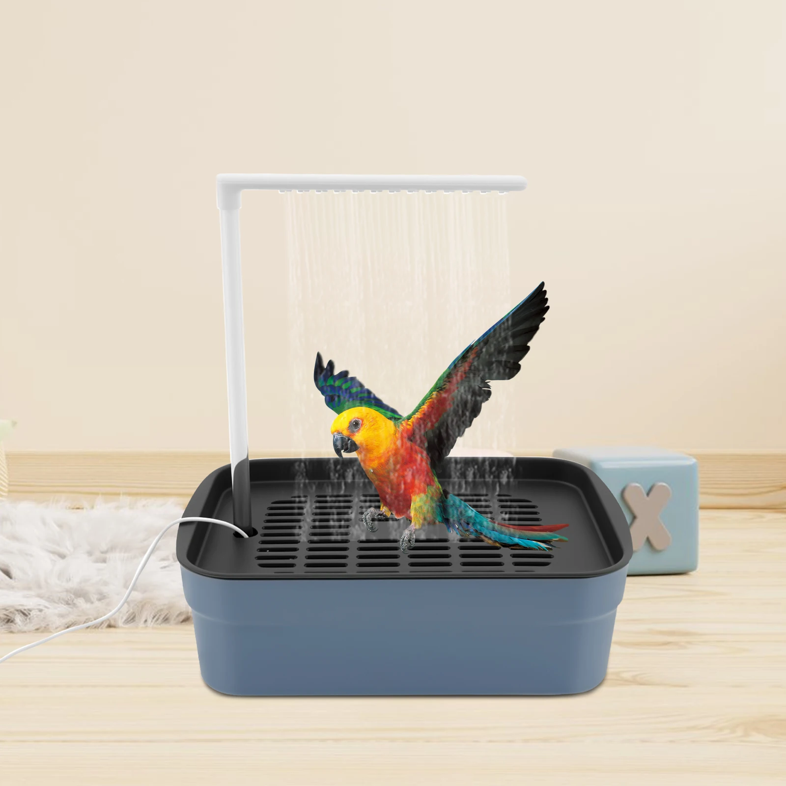 Automatic Pet Birds Parrots Bath Circulating Water Bathtub USB Electric Parakeet Bathtub Shower Fountain Birds Supplies