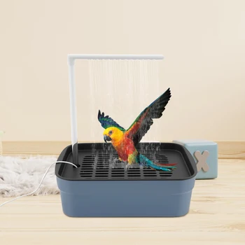 Automatic Pet Birds Parrots Bath Circulating Water Bathtub USB Electric Parakeet Bathtub Shower Fountain birds supplies
