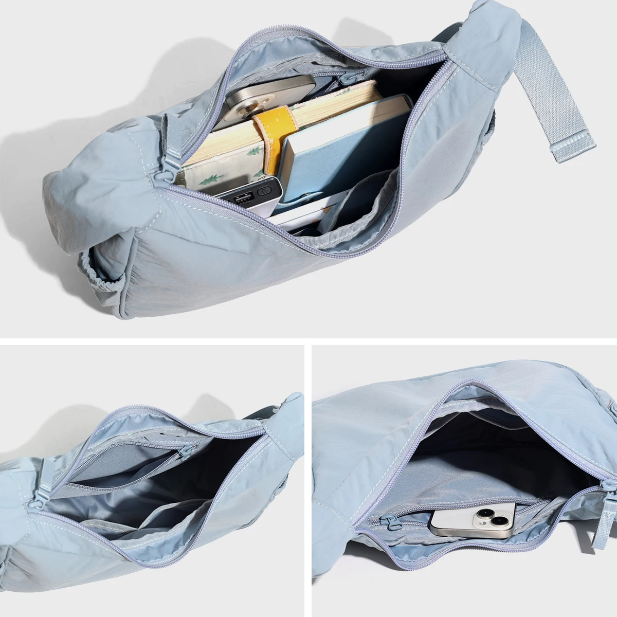 2025 New Shoulder Bag for Men and Women, Large-Capacity Canvas Bag, Casual Travel, Lightweight Sports Crossbody Bag, Trendy Dumpling Bag, Hiking, Cycling and Shopping