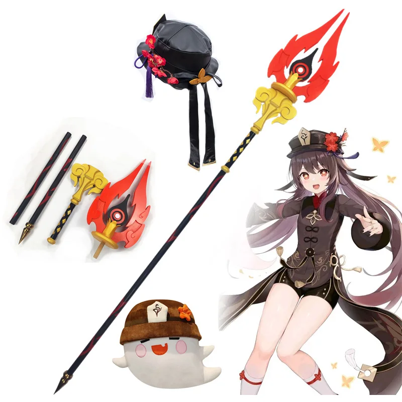 Genshin Impact Arma Staff Di Homa Hu Tao Cosplay Prop Prestazioni Cosplay Non Distruttive Può Passare La Parrucca Di Sicurezza Halloween Prop