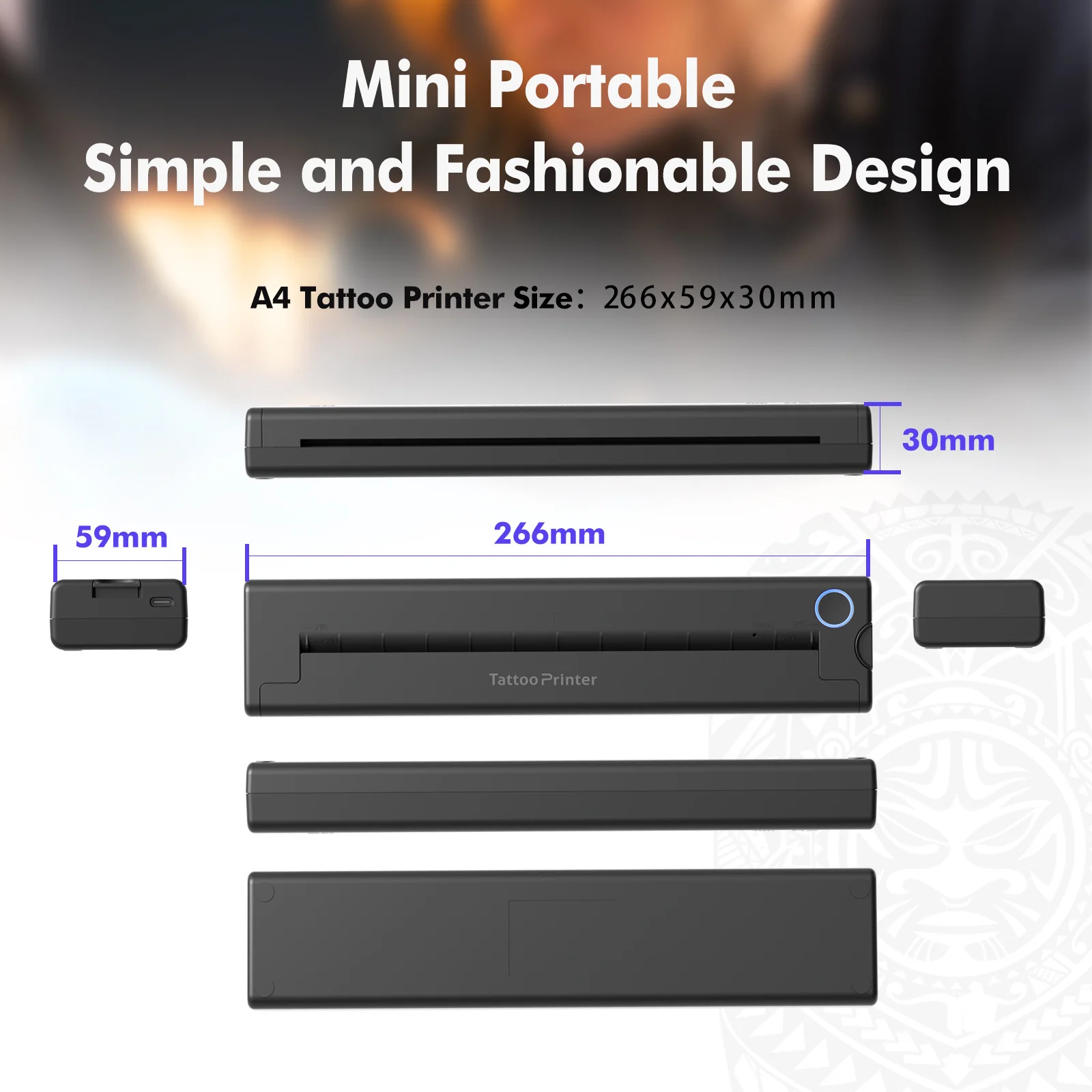 A4 Tattoo Stencil Printer Thermal Tattoo Printer with Transfer Paper Wireless Bluetooth Mini Portable Printer DIY Artist