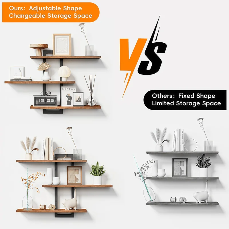 Modern Matte Black Floating Shelf 6