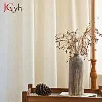 Japan Style Flax Linen Look Tulle Sheer Curtains for Living Room Windows Transparent Voile Curtain for Kitchen Rideaux Customize 3