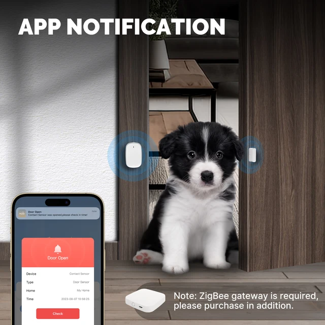 MOES Tuya ZigBee Smart Window Door Gate Sensor Detector Smart Home Security Alarm System Smart Life Tuya App Remote Control 3