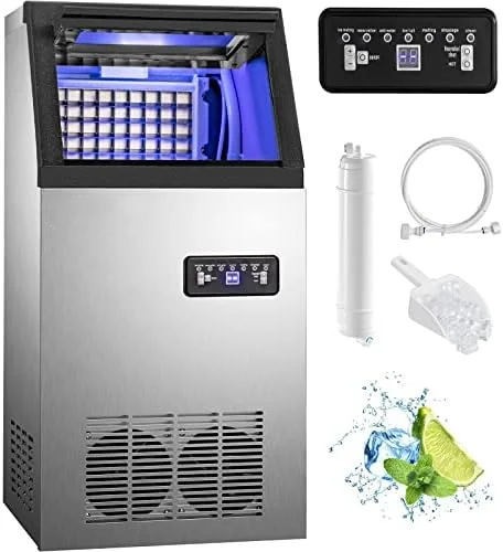 

Commercial Ice Maker Machine, 150 lbs/24h Under Counter Ice Machine with 22 lbs Storage for Home Office Restaurant Coffee Shop B