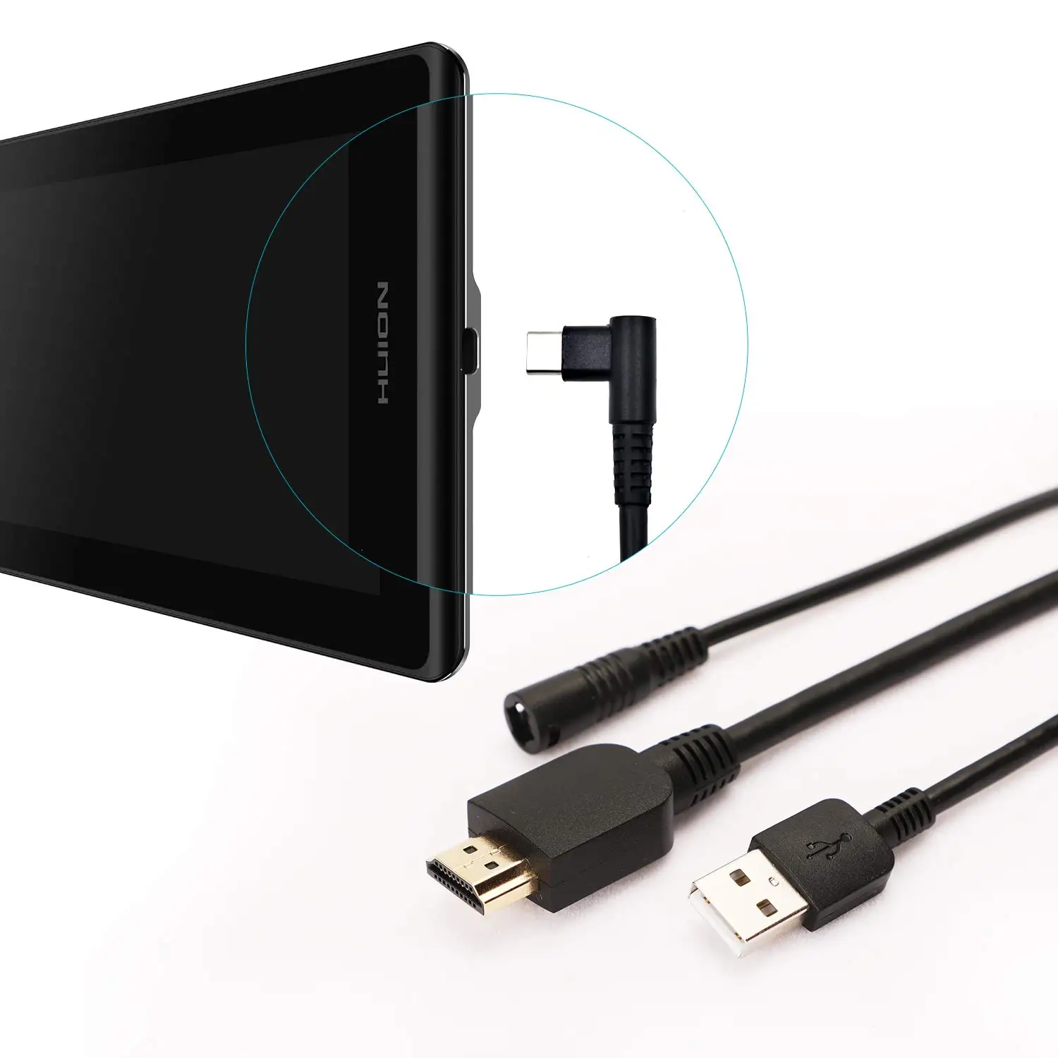 Huion 3-in-1 Cable CB01--Compatible with Kamvas Pro 12, Kamvas Pro 13, 16