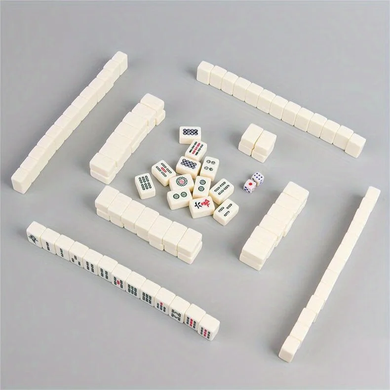 Compact Mahjong Set with Storage Box - 144 Tiles for Travel and Home Play 6