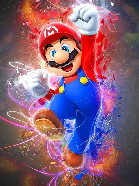thumbnail image 1 of Personajes de anime japoneses de Bandai, lindos personajes de dibujos animados, Super Mario, lienzos de pintura, impresiones de pared para decoración de habitación de niños, 1 of 5