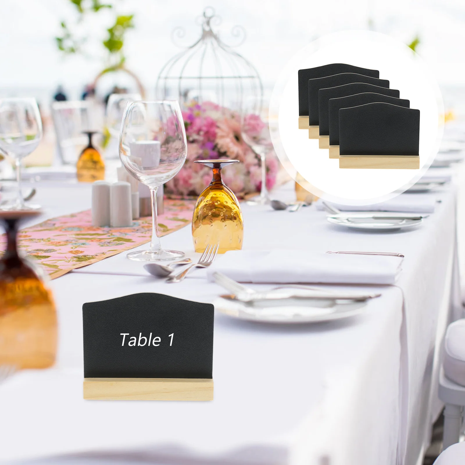 5 Pcs Small Blackboard Erasable Chalkboard Mini Signs Rectangle Chalkboards Message Desk Decor The Double Sided Double-sided