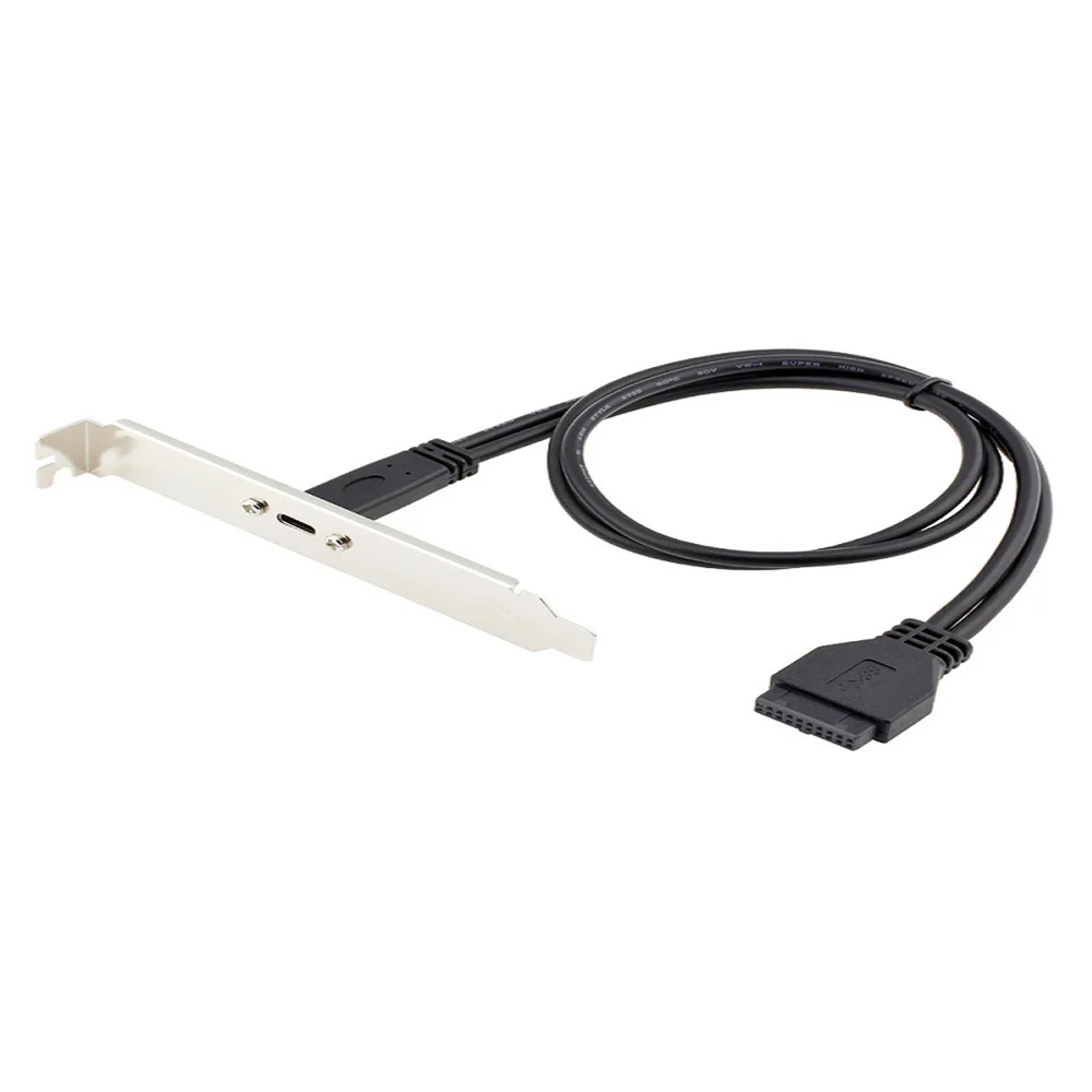 USB 3.0 19 Pin to USB C Front Panel Mount Cable 19Pin Type-C Female Socket Data Extension Cord for Desktop PC Motherboard