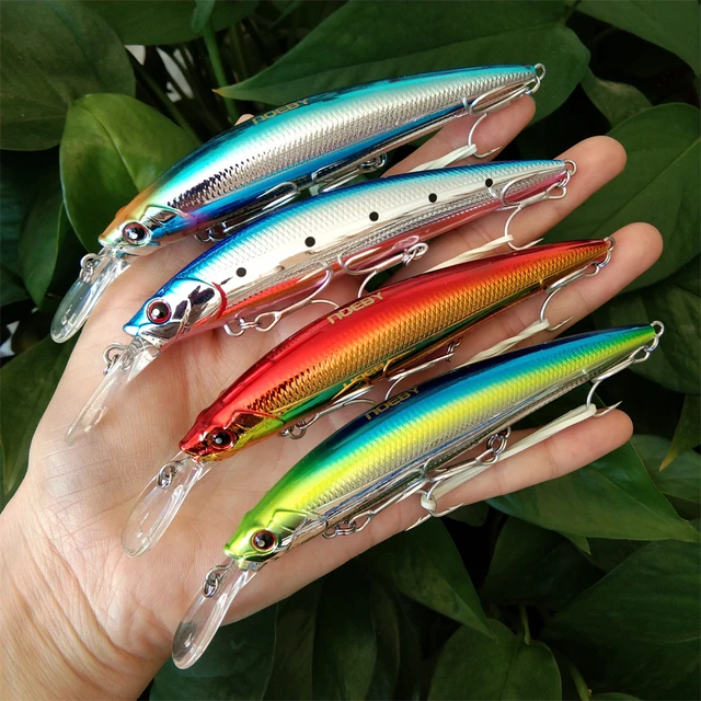 NOEBY 4PCS 110mm 36g Heavy Sinking Minnow Fishing Lures Rolling