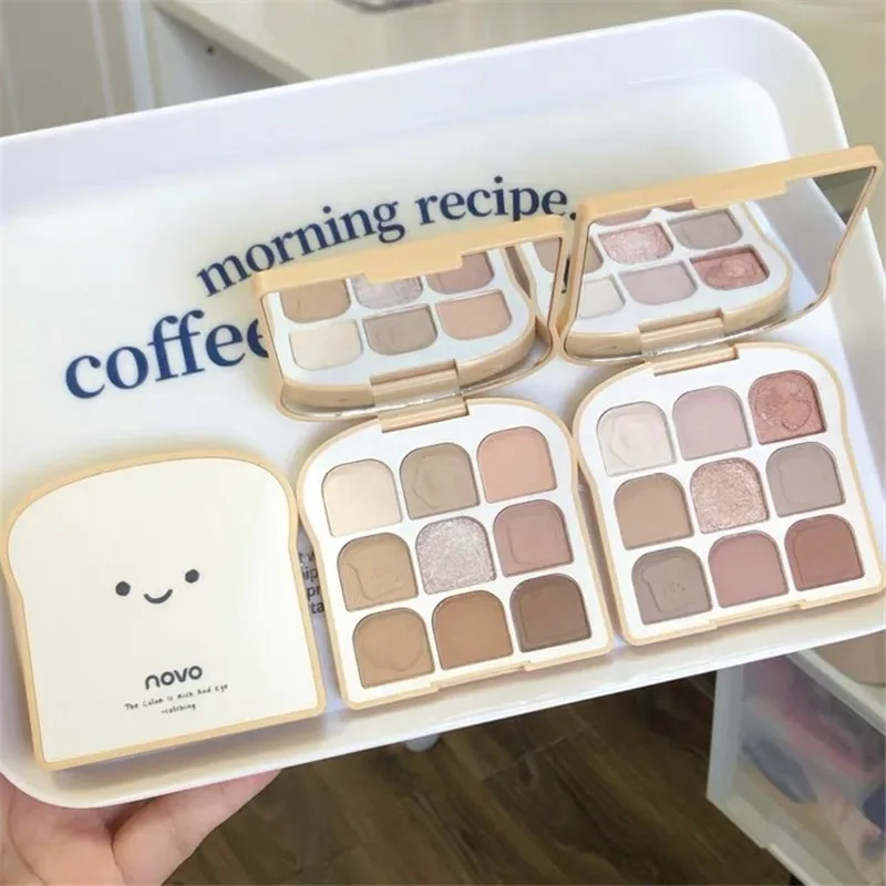 

Палитра теней для век HEALLOR NOVO, 9 цветов, матовые блестящие тени для век, перламутровая пластина для глаз, милая Палетка для макияжа, стойкие натуральные шиммеры для глаз