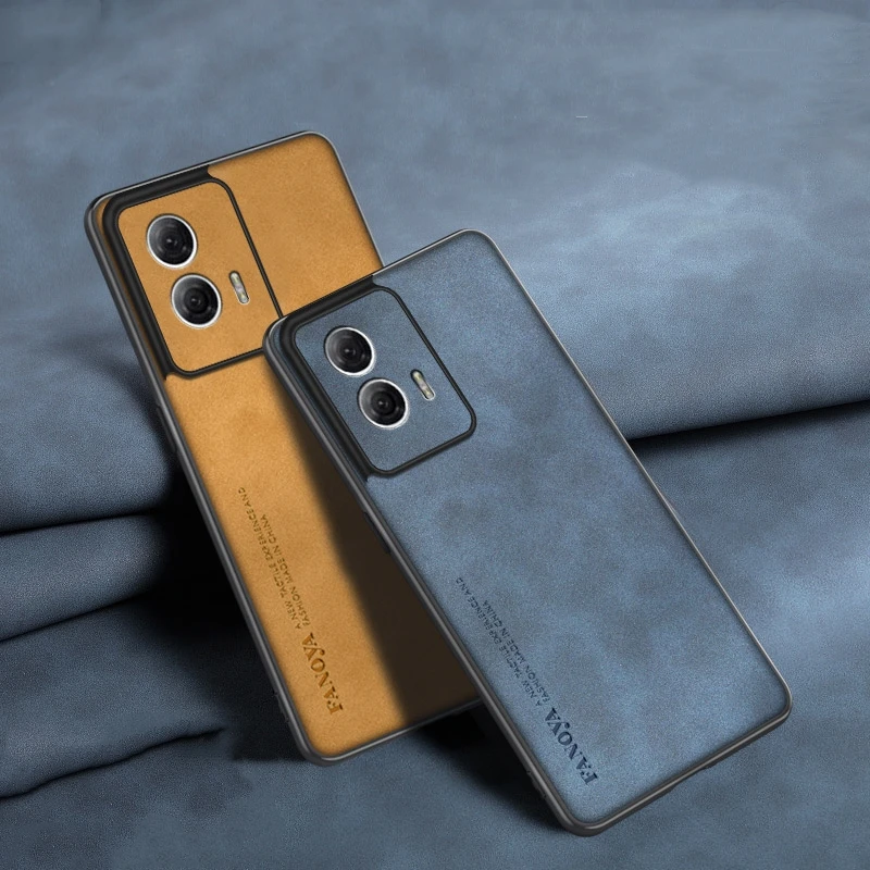Luxury Leather Comfort Phone Cover with Shockproof Bumper and Camera Protection