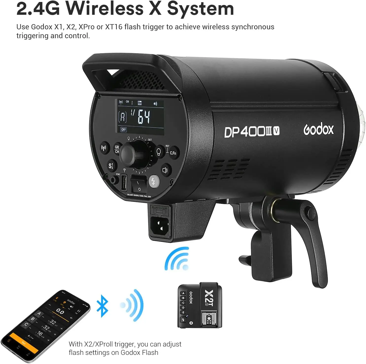 Godox DP400IIIV DP600IIIV DP800IIIV DP1000IIIV 전문 스튜디오 플래시 스트로브 사진 촬영용 모노라이트 (표준 반사판 포함)
