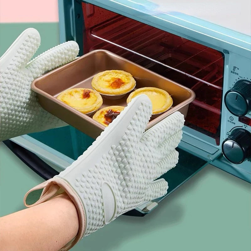 

1 Pc Silicone Heat-Resistant Gloves Cooking Barbecue Silicone Kitchen Microwave Mittens Oven Glove Home Heat Resistant Gloves