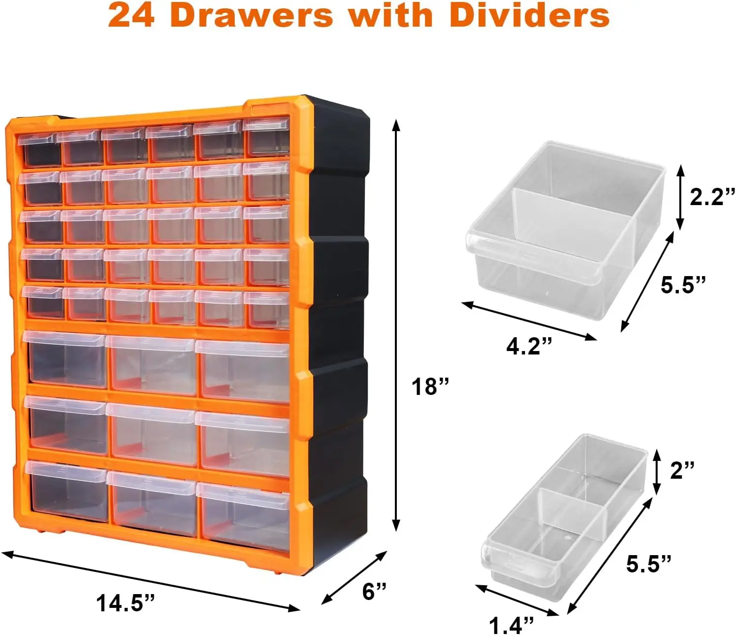 AG1502U Torin 39 Drawers Storage Cabinet Organizer Convenient Plastic Parts Storage for Desktop or Wall Mounted Organization 3
