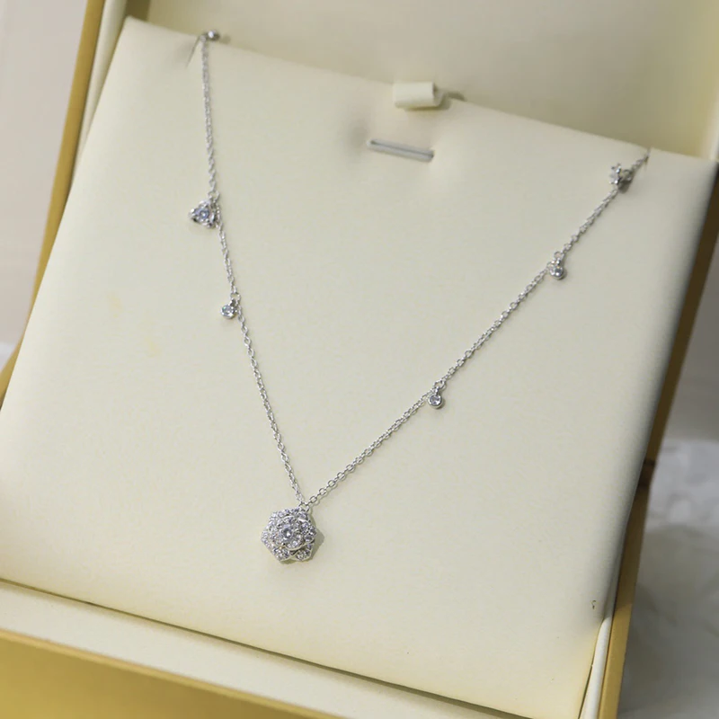

2023 New Pure 925 Sterling Silver Jewelry For Women Water Drop Fine Wedding Party Jewelry Set High Quality Earrings Necklace