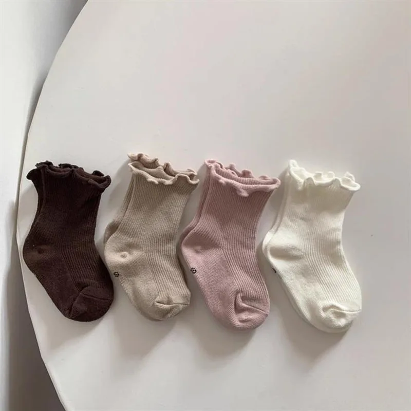 Cute Baby Socks Kids Solid Color Tube Socks