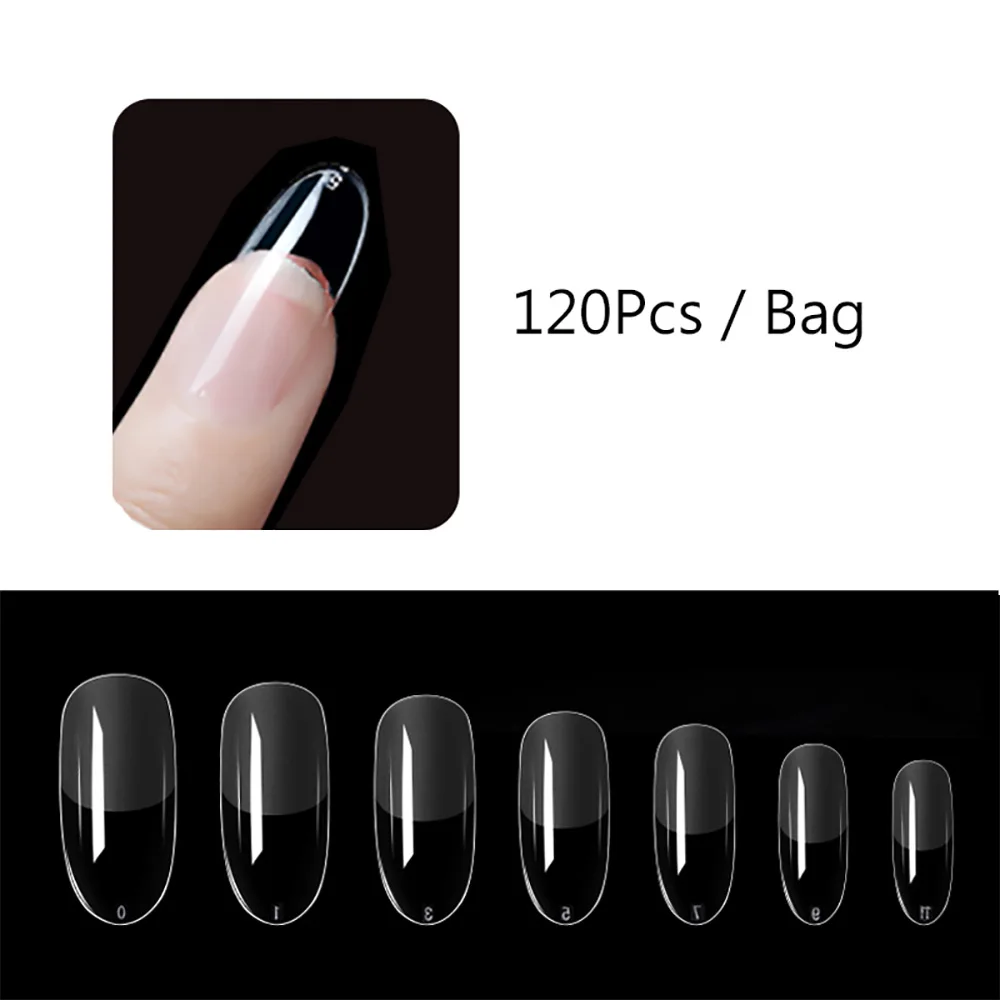 120pcs Short T-shaped Transparent Press-On Nails