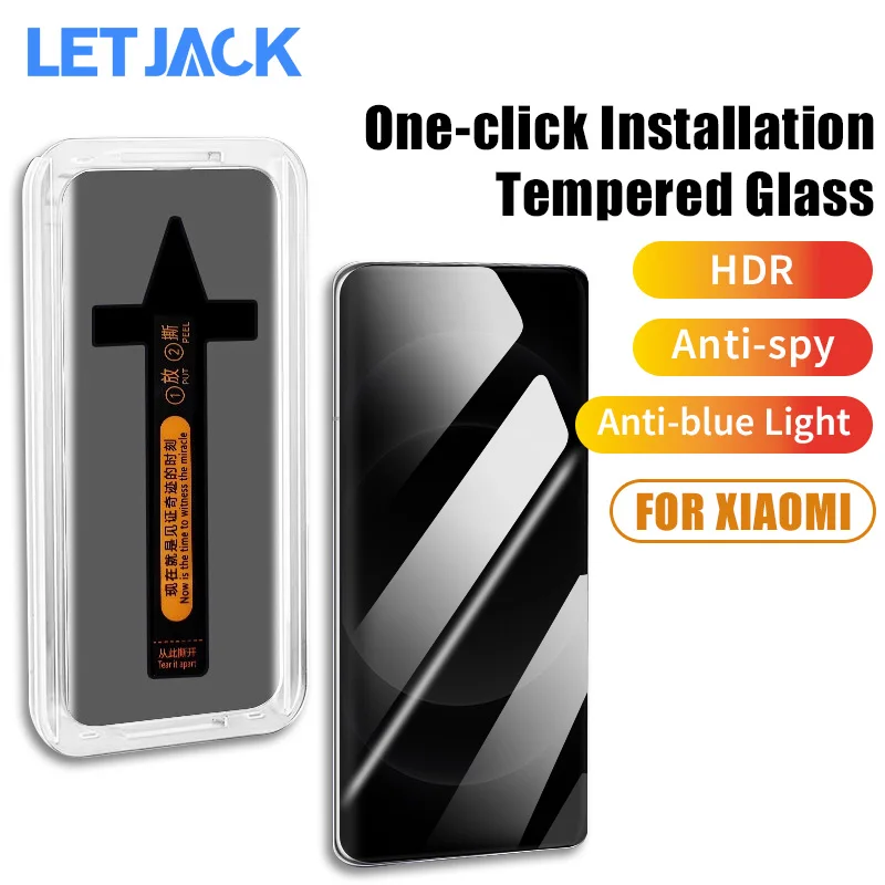 

3D One-click Installation Tempered Glass For Xiaomi 14 13 Lite 12X 12S Ultra Privacy Screen Protector For Redmi Note 13 Pro Plus