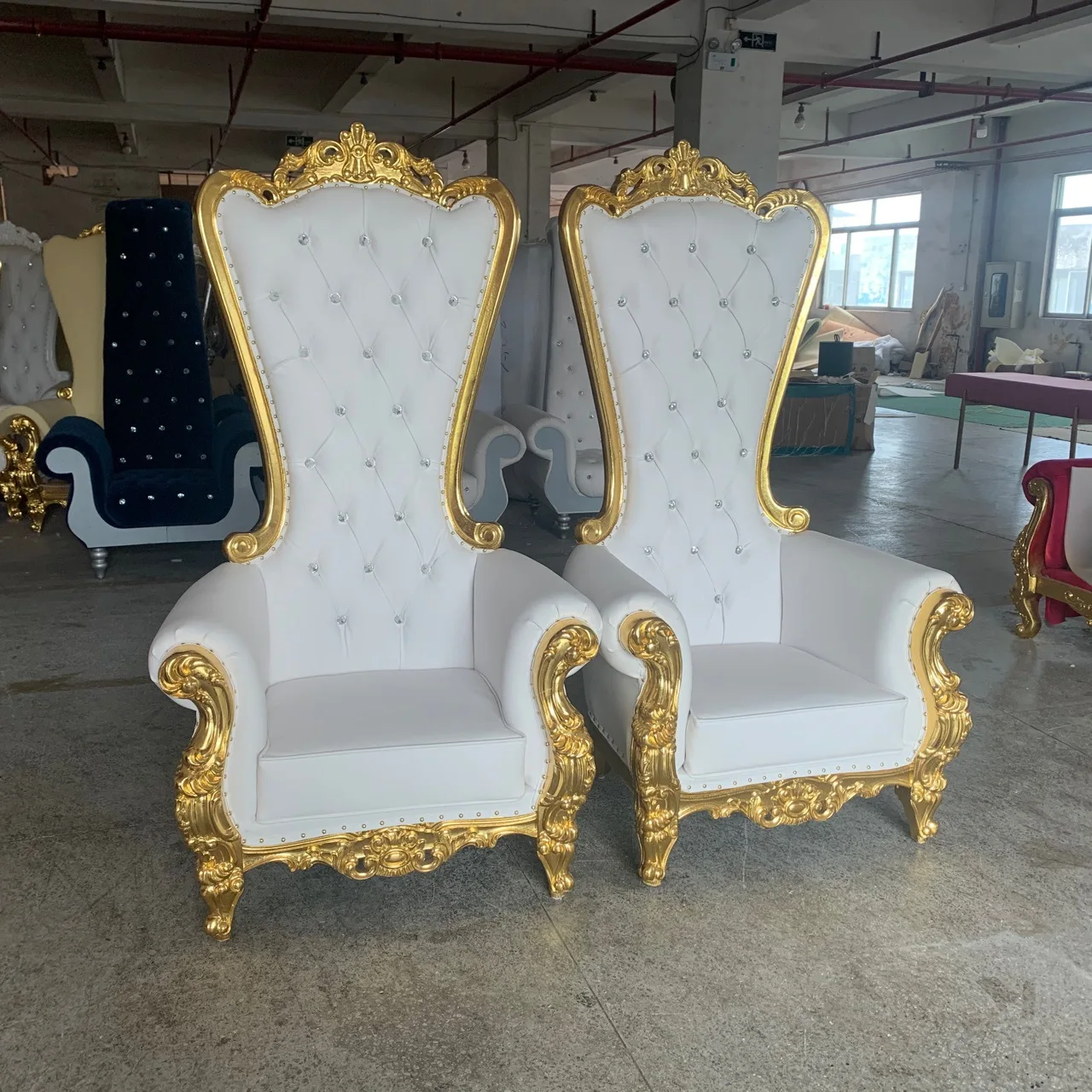 Wedding banquet high back chair solid wood decorative image chair hotel bridal throne wedding