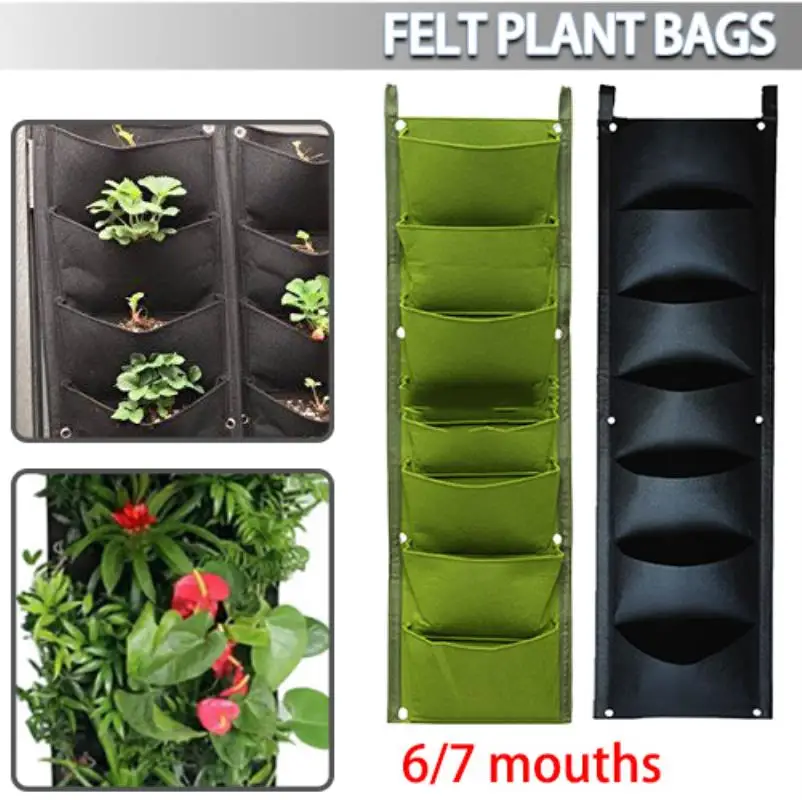 

1pc Felt Grow Bag Felt Plant Nursery Bag Indoor Home Garden Wall Decor Planter Growing Bags Outdoor Garden Tool Pots Planters