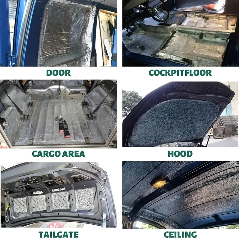 Sound Proof Mat 10mm Thick Aluminum Foil Soundproofing Heat Insulation Cotton Kraft Paper Backed Self-Adhesive for Car