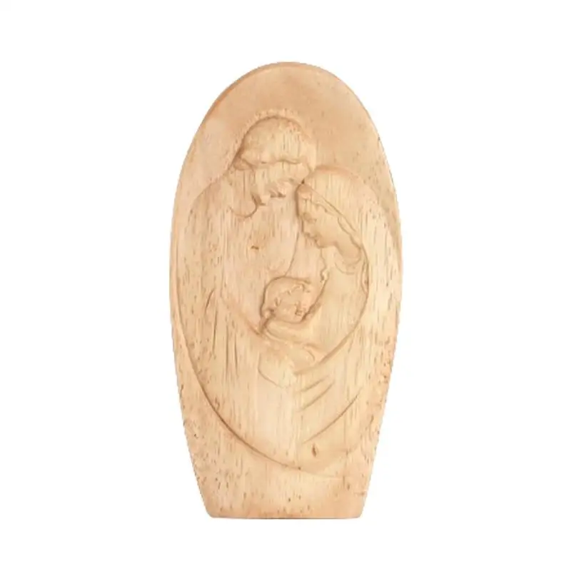 Jesus Figurine Holy Family Wooden Statue Realistic Sculptures For Cabinets Portable Decoration For Bedroom Living Room Church