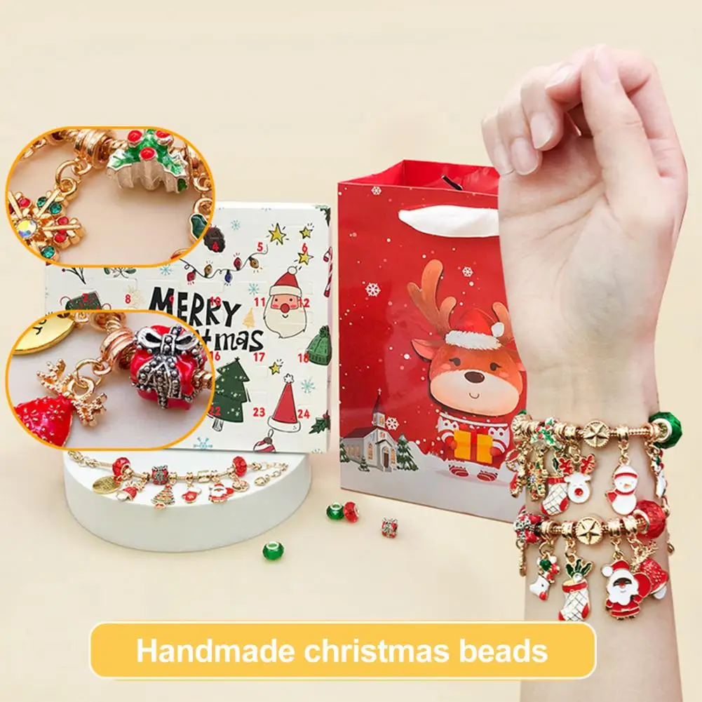 Christmas Bracelet for Girls Bracelet Making Kit with Charm Beads