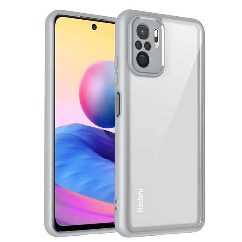 Shockproof Matte Clear Case with Camera Protection - Transparent PC TPU Back Cover