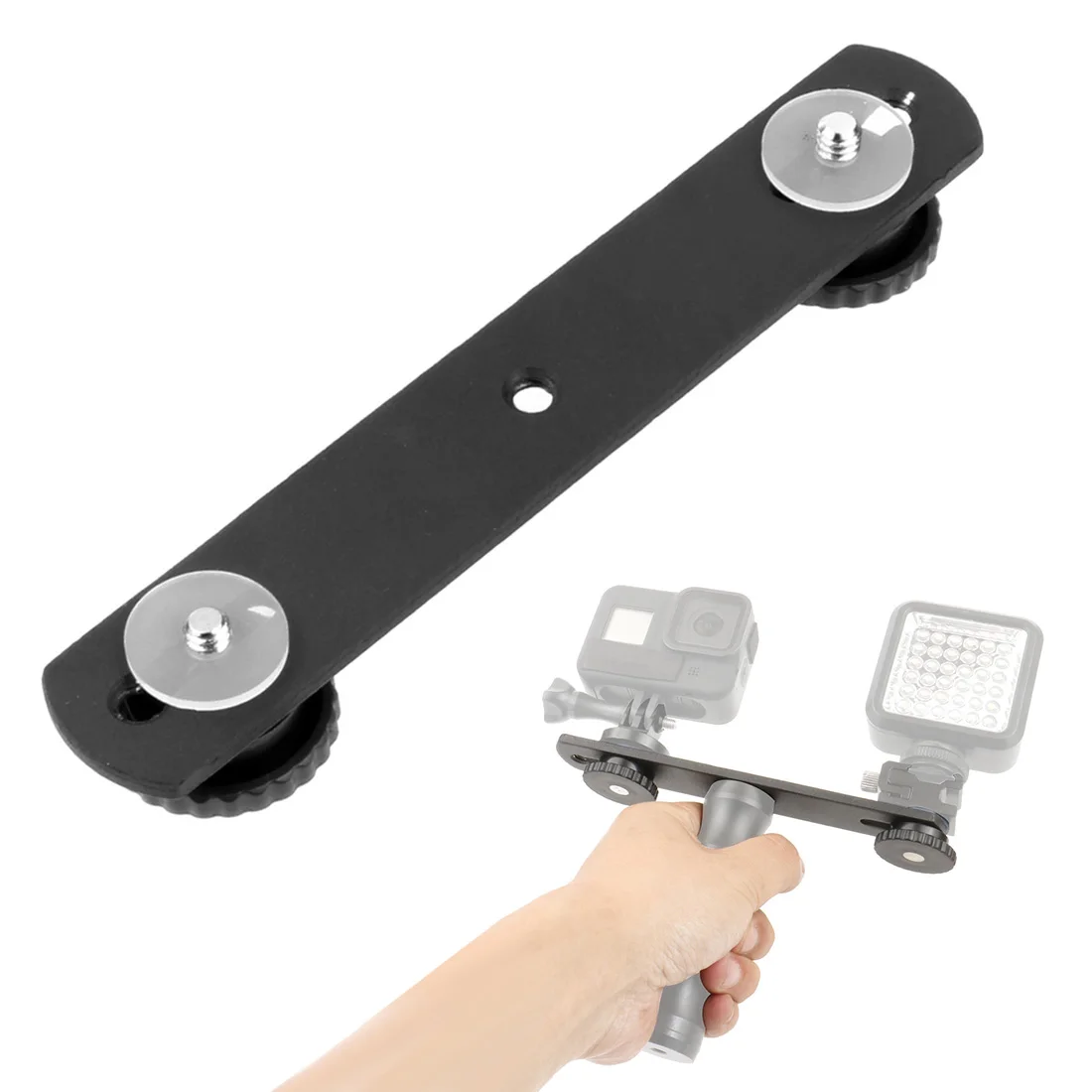 Universal Double End Light Stand Holder Flash Bracket Mount Tripod 2 1/4