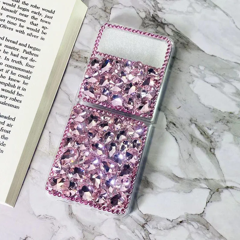 

For Samsung Galaxy Z Flip 4G 4 3 Flip3 Flip4 5G Luxury Fashion Full Glitter Bling Rhinestone Diamond Phone Case Cover