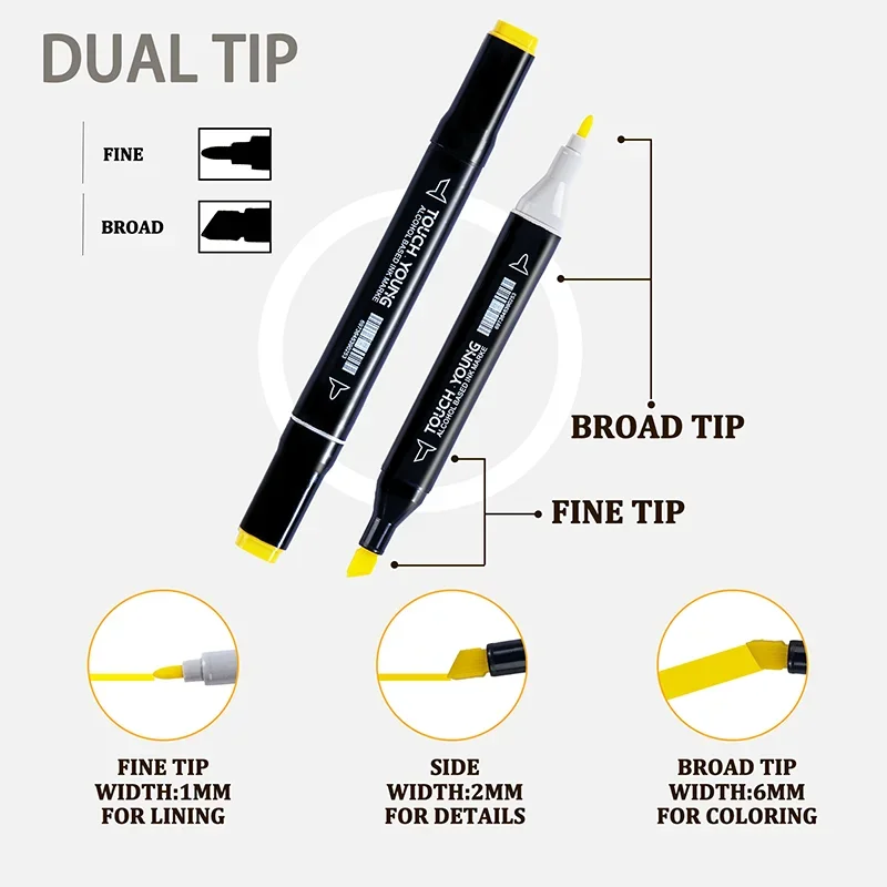 Art Marker Pens Artist Double Headed Art Marker Pen Graffiti Manga Sketch Alcohol Based Soft Brush 24-80 Colors For School Art Supplies