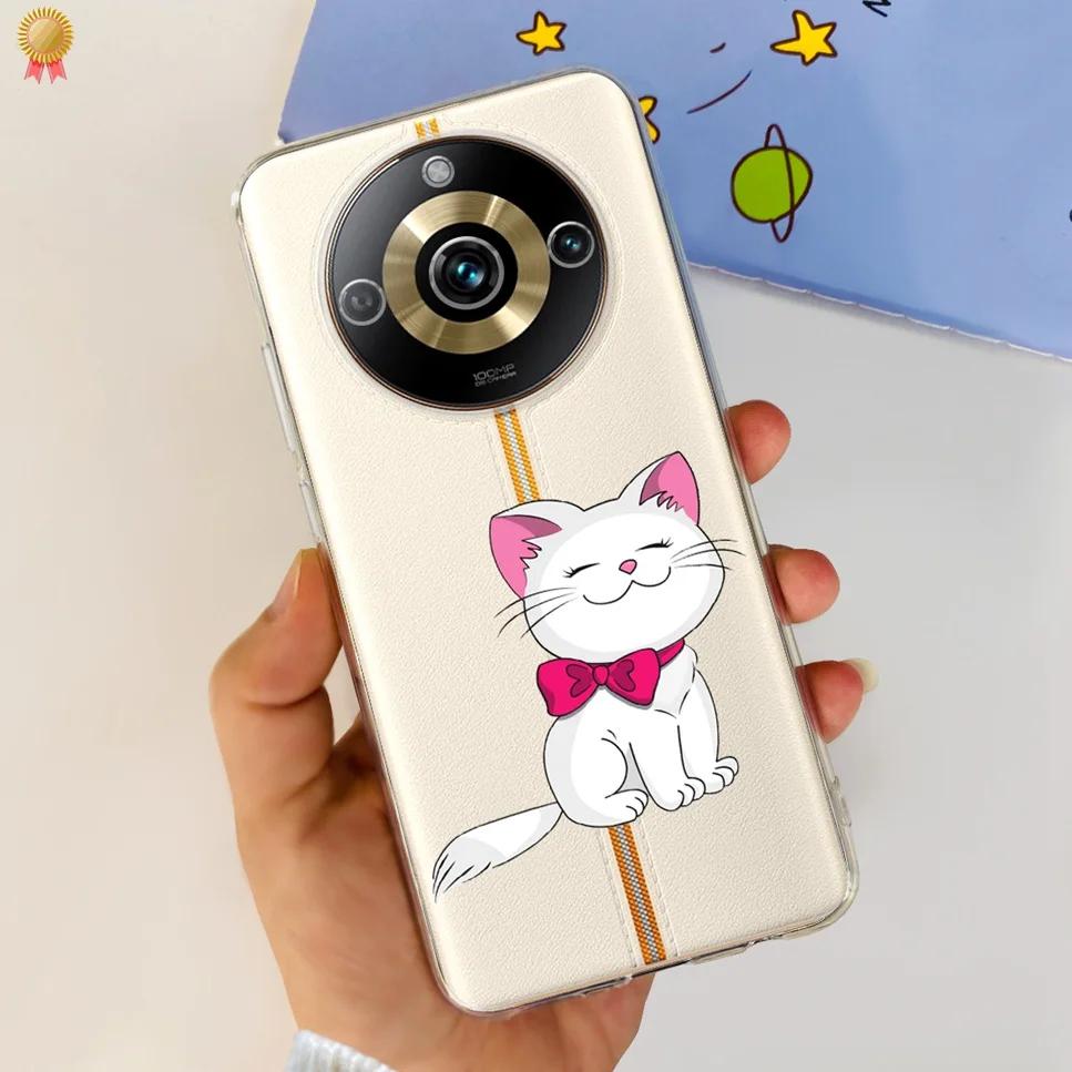 Clear Cute Cartoon Cat Soft Silicone TPU Back Cover