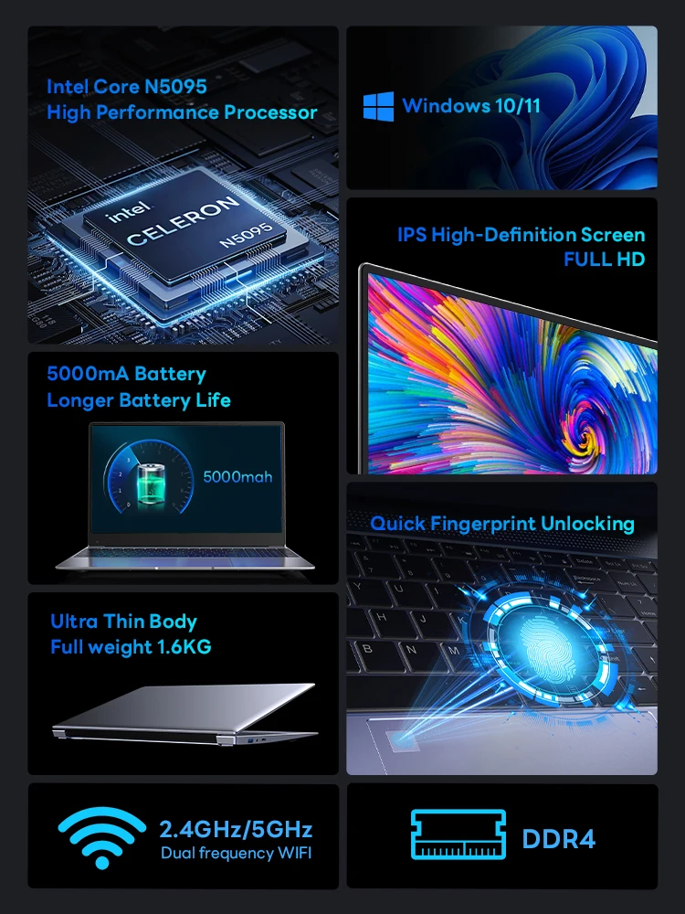 RATEYUSO 15.6 Ʈ,   N5095 ӿ Ʈ, 16GB RAM, 512GB SSD,  11, 5000mAh 뷮 Ʈ,  
