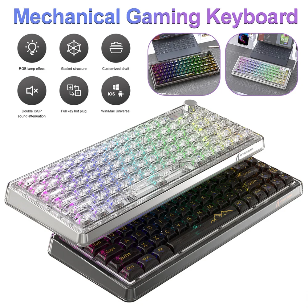 K75メカニカルゲーミングキーボード,81キー,ホットスワップ可能