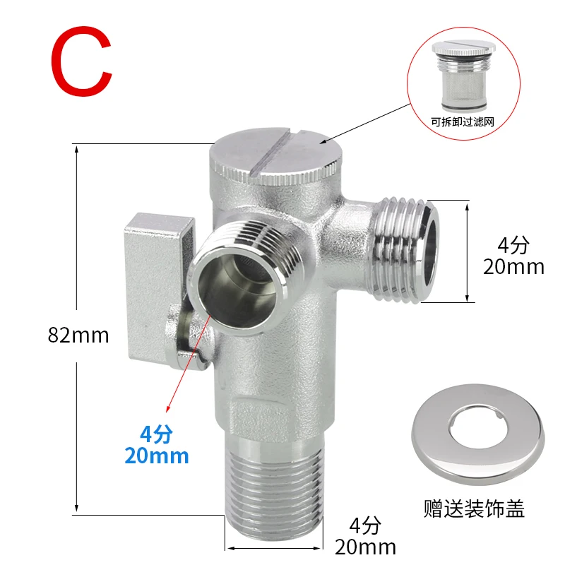 High Quality SUS304 Stainless Steel Two-Way Angle Valve 1/ 2" Angle Valve With Ring Cover For Fauc I.972802207