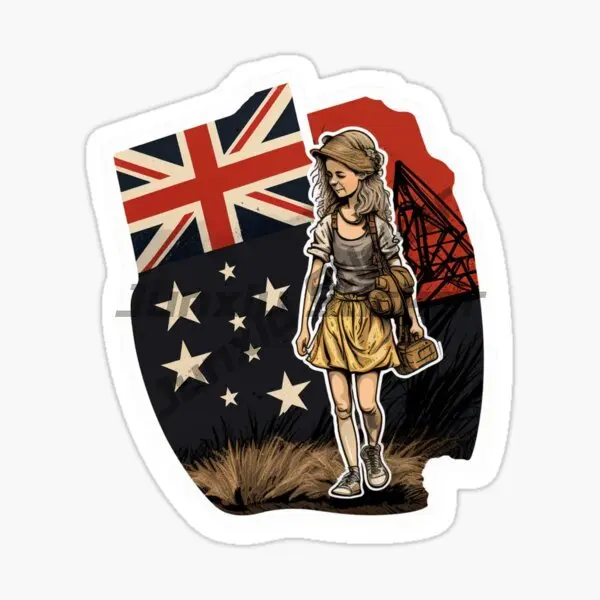 Australia Coat of Arms Map Waterproof Sticker - Anti-Scratch Decal for Windows, Cars, Phones, Trunks, and Guitars