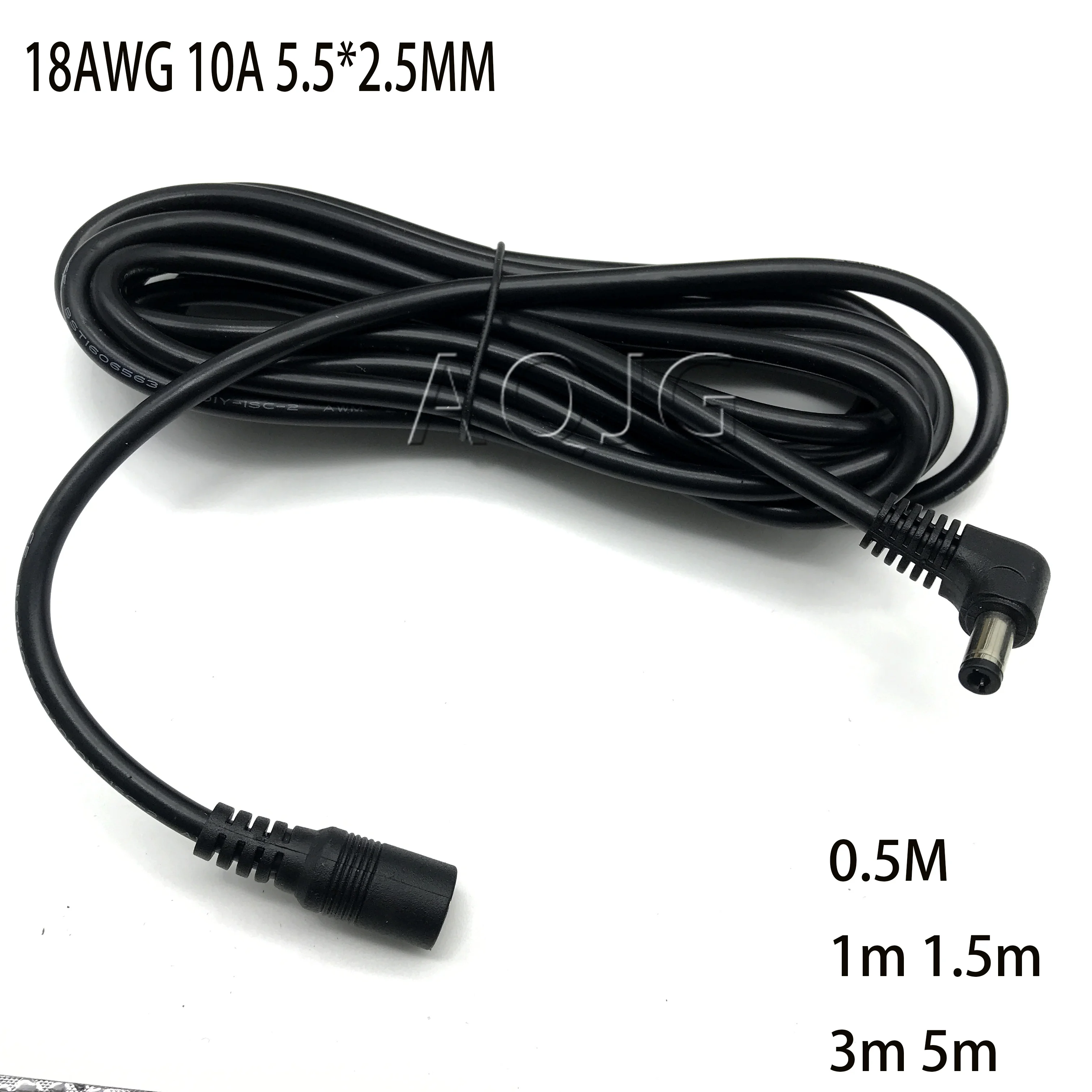 Cotovelo 19v Dc5.5 2.5 mm Macho para Fêmea Notebook Cabo de Extensão de Alimentação para Pólo Medidor Projetor Cabo de Alimentação 0.3m 0.5m 3m 5m 18awg