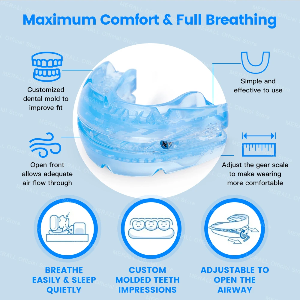 Adjustable Anti Snoring Mouthpiece Device Snoring Stopper Teeth Mouthguard Sleeping Aid Guard Bruxism Stop Snoring Improve Sleep