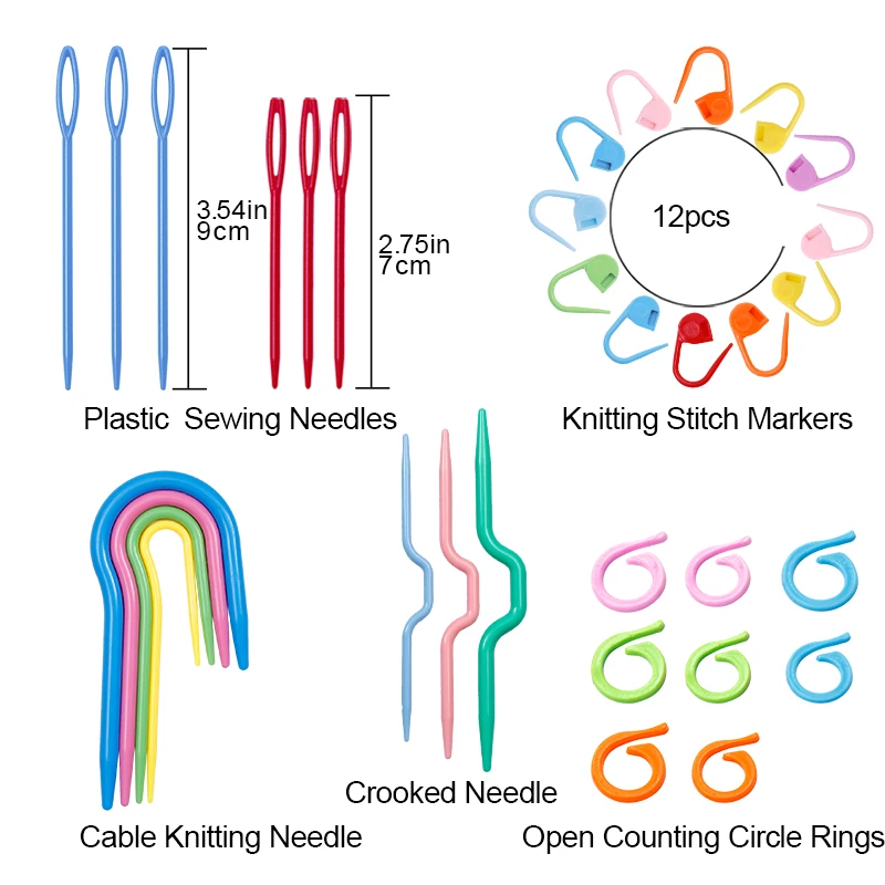 Crochet Hooks Knitting Needles Wool  Plastic Weaving Tools Accessory -  20pcs Mixed - Aliexpress