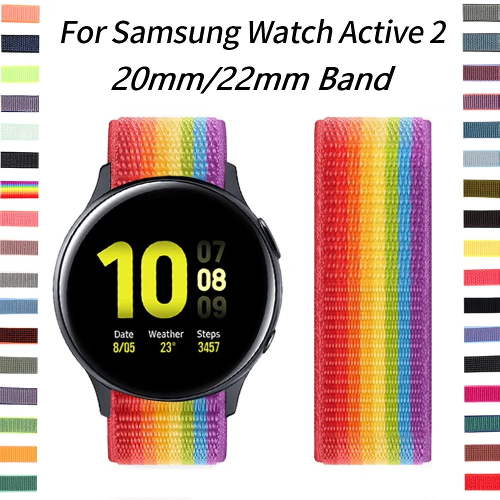 

20mm/22mm Nylon Strap for Samsung Watch Active 2/3 Galaxy Watch 4 Gear S3 Amazfit GTS/GTS2 Bracelet for Huawei GT2 2e/3 Pro Band
