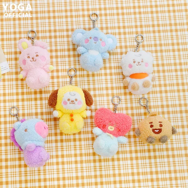 10CM BT21 Kawaii Plush Doll Short Plush Plush Doll Cartoon Cute Backpack Doll Animal Plush Toy Keychain Ornament 1
