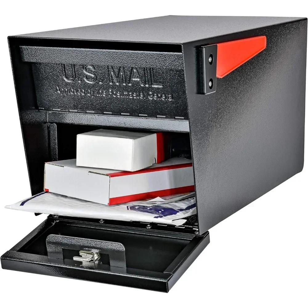 7506 Mail Manager Curbside Locking Security Mailbox, Black,Large